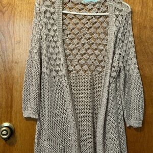 Maurices Women's Gray Open-Knit Cardigan